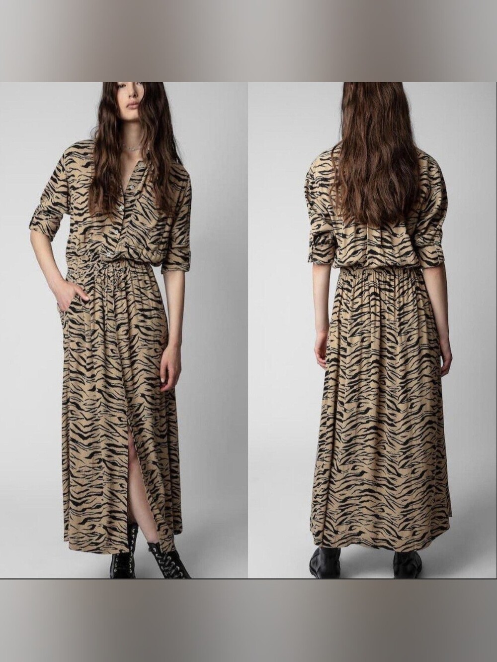Zadig & Voltaire Radial Tiger Maxi Dress - L